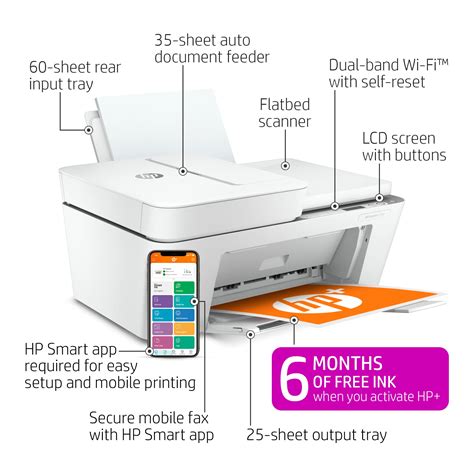 wireless printer with ink|HP DeskJet 4155e Wireless Color Inkjet Printer, Print, scan, .